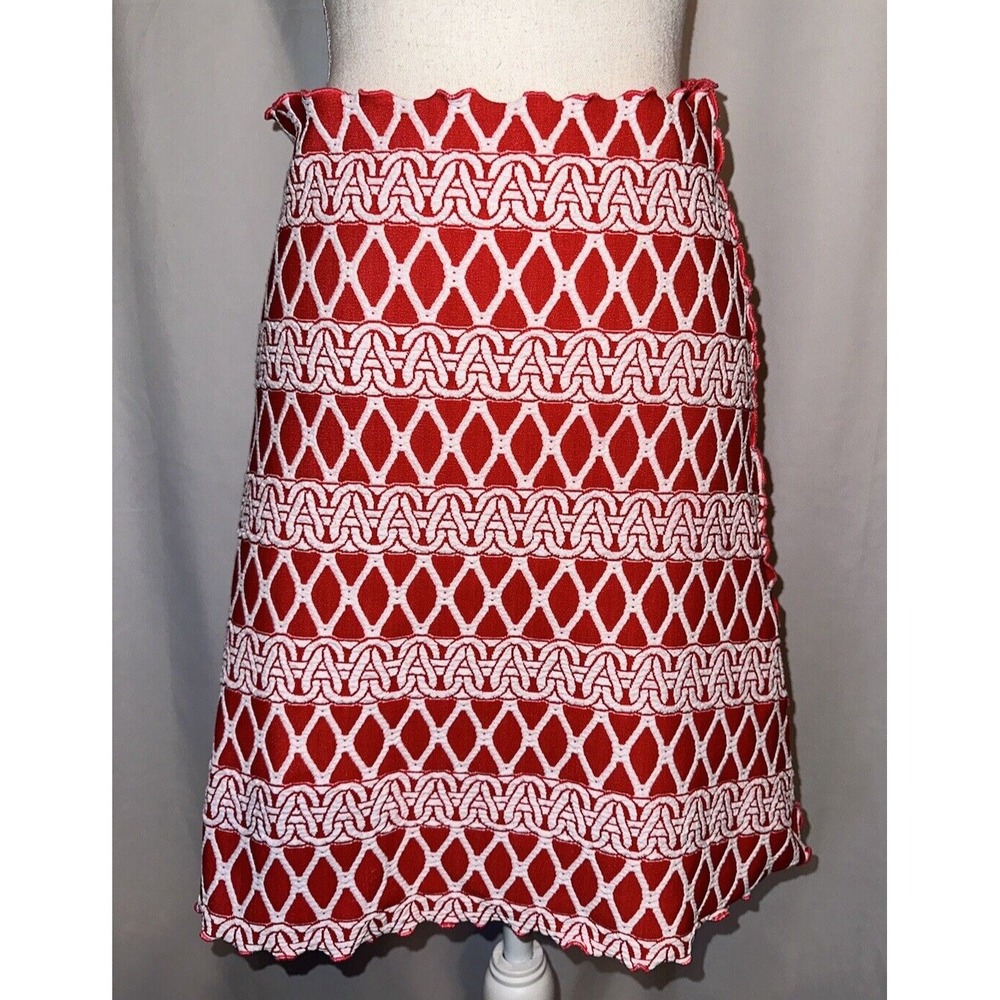 Haystacks A-line Skirt Size M Stretch Coral Pullon Jacquard